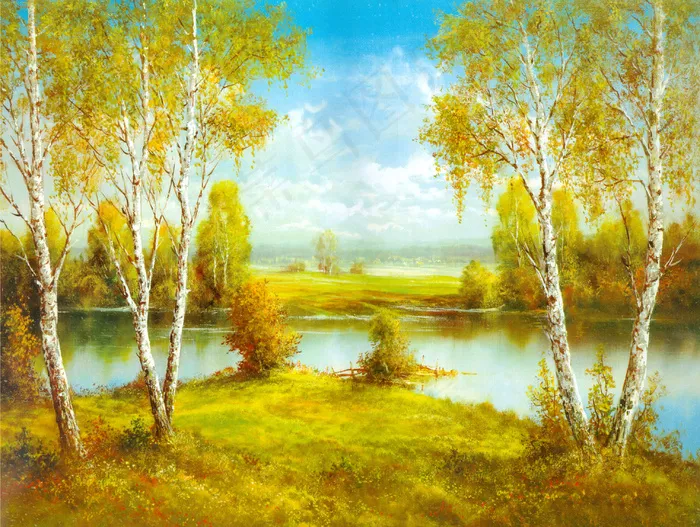 山水油画风景