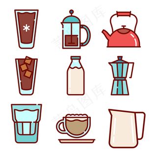 精美手绘饮料icon图标