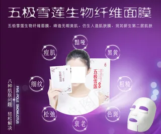 五极雪莲生物纤维面膜淘宝海报宣传