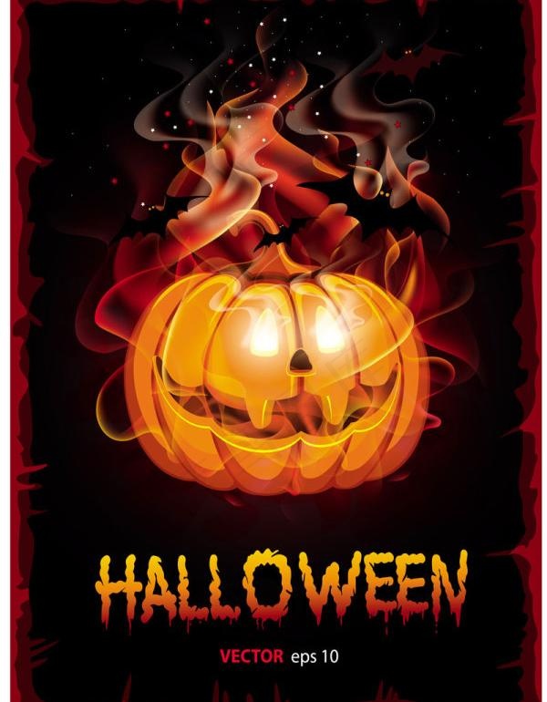 万圣节卡通背景矢量素材