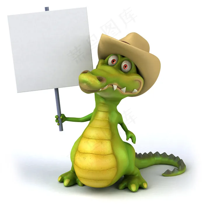 手拿广告牌的卡通恐龙图片