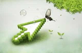 绿色网络生活PSD素材