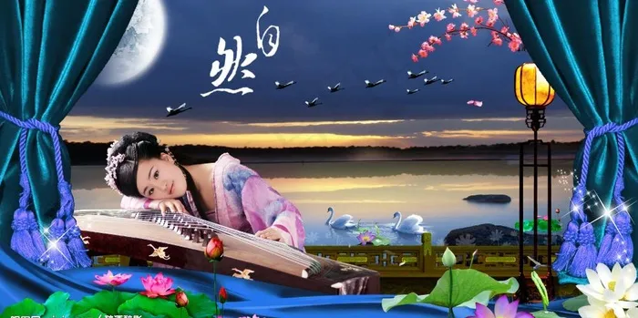 自然 古典美女图片(4724X2625(DPI:300))psd模版下载