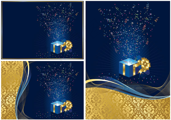 典雅的圣诞礼盒背景——矢量素材