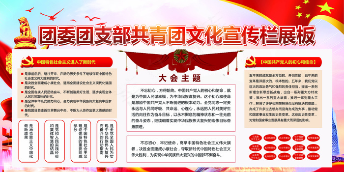 党章文化宣传栏展板设计
