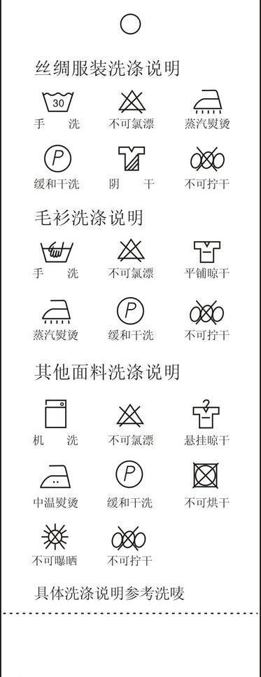 矢量衣服吊牌洗涤说明图图片