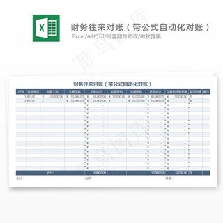 财务往来对账（带公式自动化对账）