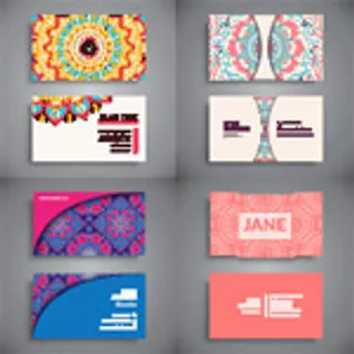 炫彩花纹底纹名片