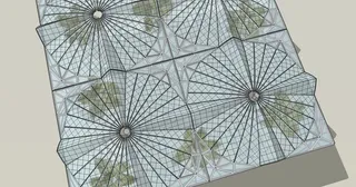 简约半透明餐厅雨棚SU草图大师模型