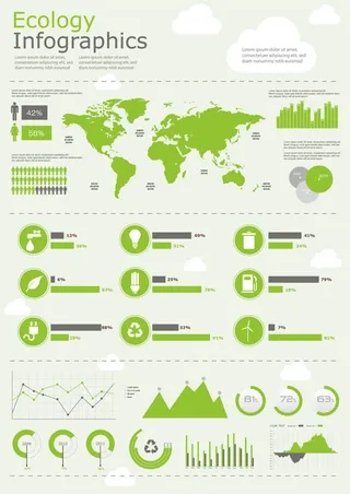 绿色信息图表矢量素材