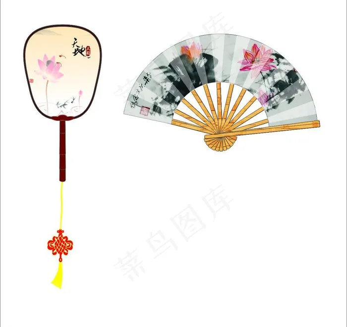 折扇图片cdr矢量模版下载