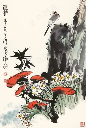 水仙灵芝图片