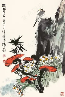 水仙灵芝图片 水仙灵芝图片