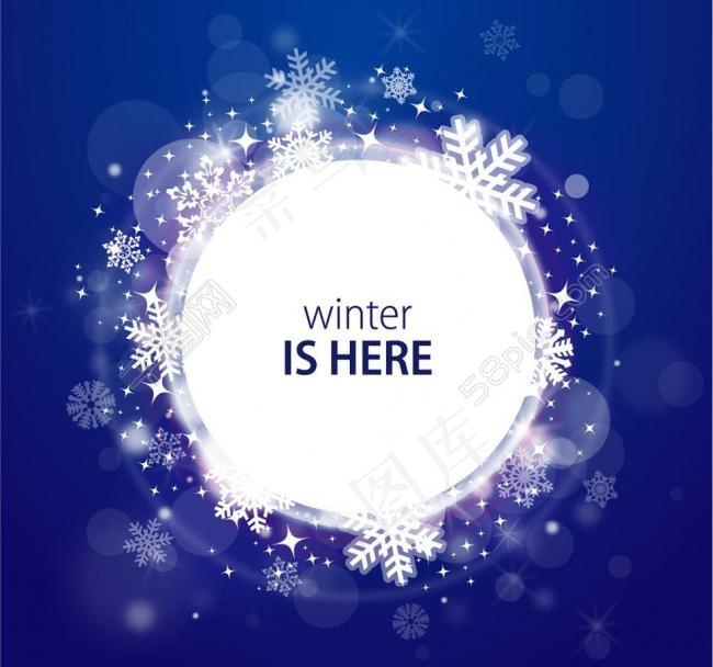 动感圆点雪花光圈梦幻冬季背景图片