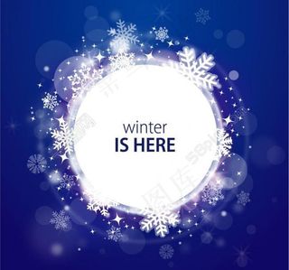 动感圆点雪花光圈梦幻冬季背景图片