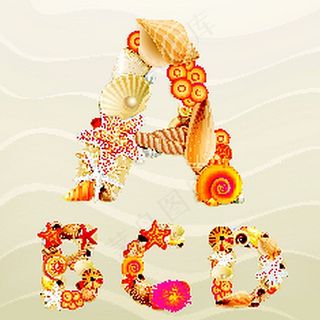 沙滩上的英文字母