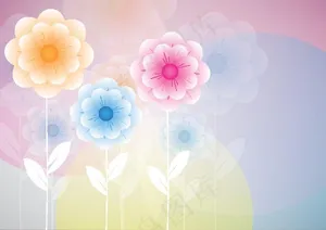 抽象梦幻鲜花花朵矢量图素材