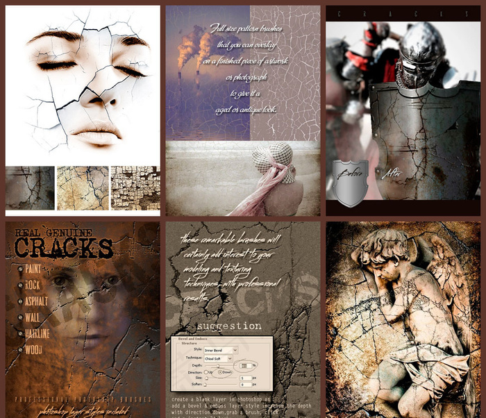 高清晰裂痕装饰笔刷