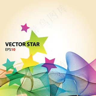 矢量潮流设计元素五角星背景
