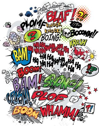 漫画英文字体集合矢量素材2