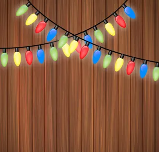 彩灯串木纹背景