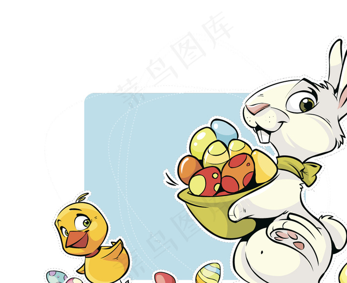 复活节兔子卡片矢量图