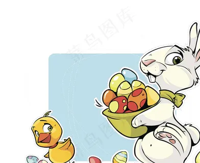 复活节兔子卡片矢量图