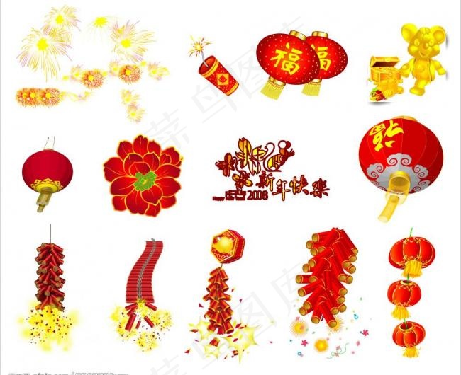 新年素材图片cdr矢量模版下载