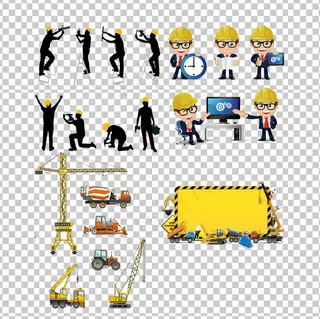安全生产工人工地PNG素材