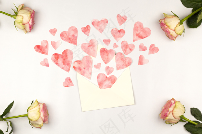 粉色玫瑰花静物设计素材