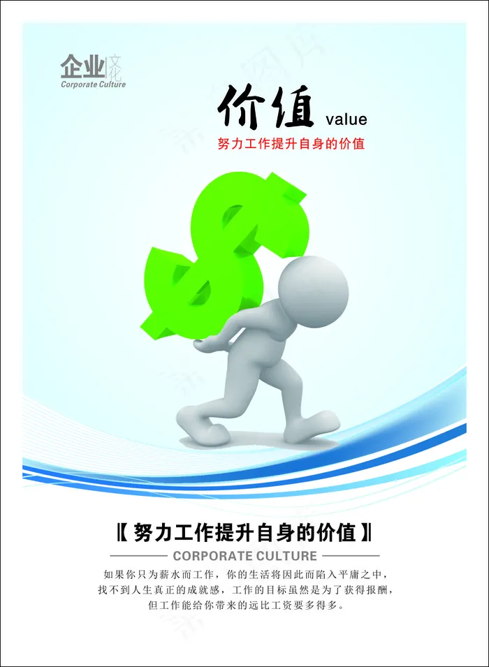 价值企业文化海报cdr矢量模版下载