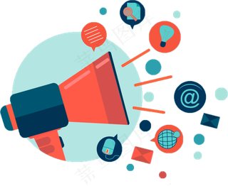 手绘扁平扩音器图标免抠png透明图层素材