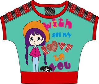 可爱卡通蝙蝠衫T恤