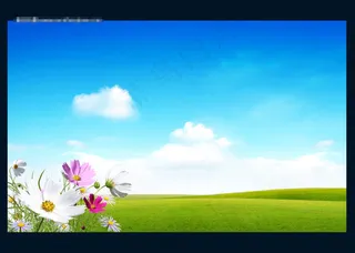 白云PSD展板背景PSD