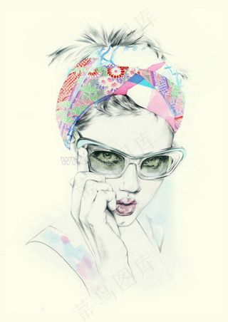 时尚女孩插画