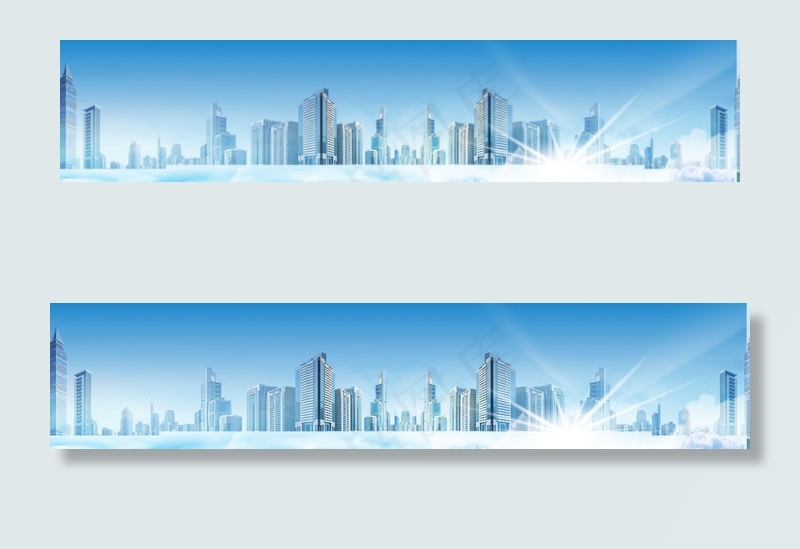 蓝色商务建筑海报BANNER