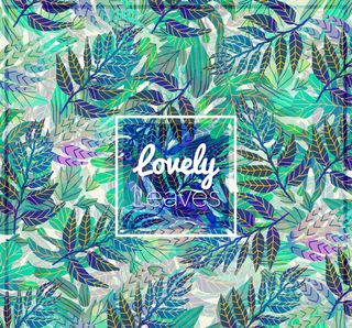 可爱的水彩背景与棕榈叶