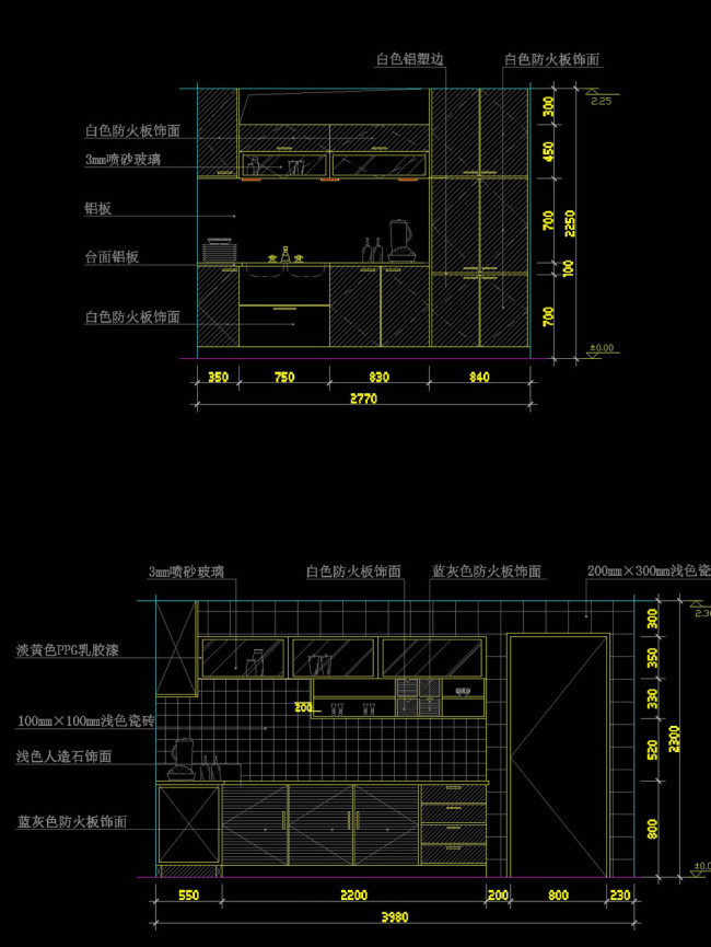 厨房cad图稿素材