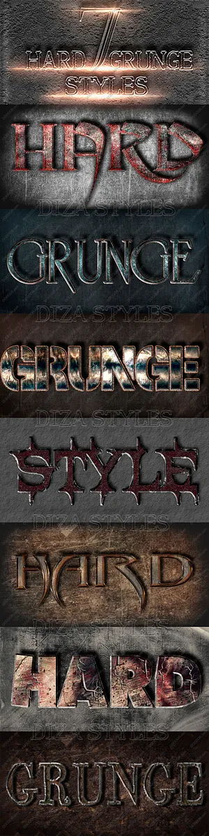 硬摇滚风格金属岩浆战争特效字PS样...