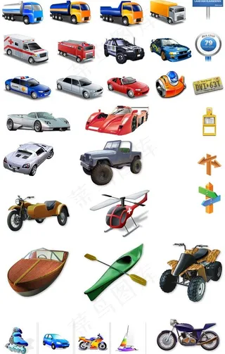 车船飞机等图标图片