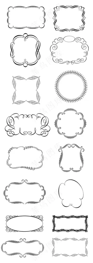 边框花纹素材欧式花纹元素矢量图