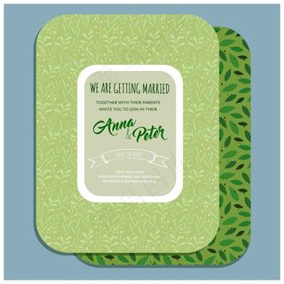 绿色清新婚礼邀请函