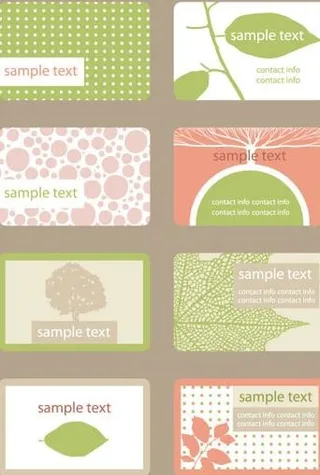 叶子底纹名片矢量素材二