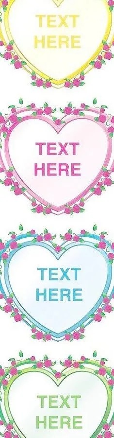 4个漂亮的心形花边矢量图片 下载cdr矢量模版下载