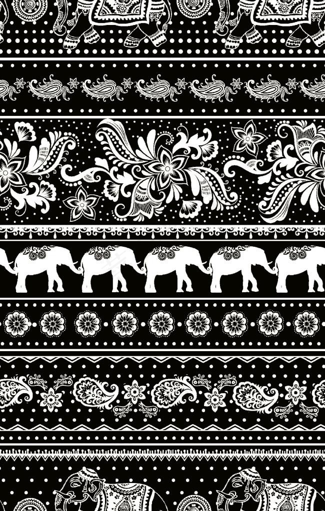 黑色复古风数码印花设计