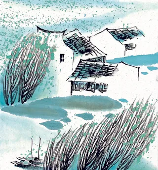 唯美江南水乡雪景