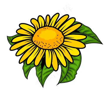 复古黄色花朵矢量设计