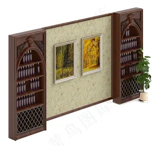 酒柜3d模型素材