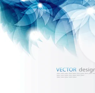 清新蓝花叶流光文本模板矢量素材 清新蓝花叶流光文本模板矢量素材