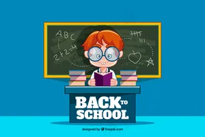 Nerd在教室里看书。